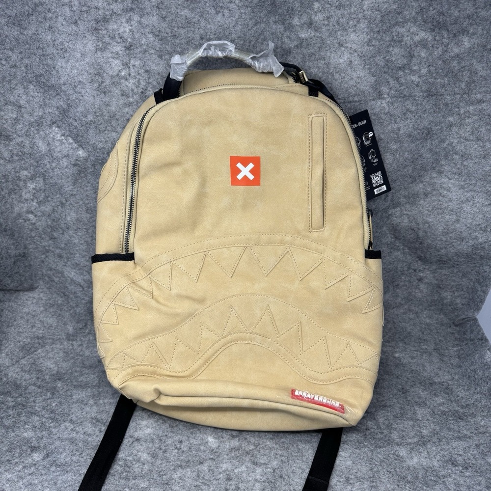SPRAYGROUND Timber Shark Backpack Limited Edition Rare Beige‎ Faux Suede